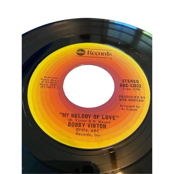 Vintage Bobby Vinton 45 RPM Vinyl Record ABC 12022 Ill Be Loving You 1974 - Picture 3 of 5